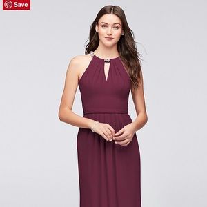Wine Bridesmaid Dress: David’s Bridal